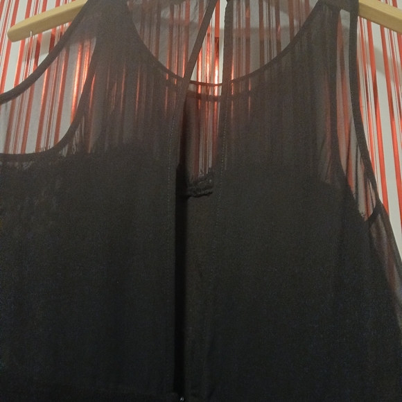 Pre-owned bcbgeneration black sheer and lace cocktail dress size 10 - Picture 8 of 12